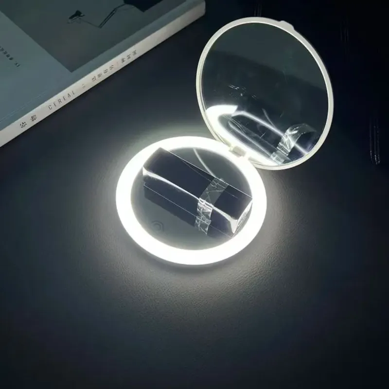 Colorful Bears Touchscreen Handheld Portable Foldable Magnifying Rechargeable LED Mini Mirror-1