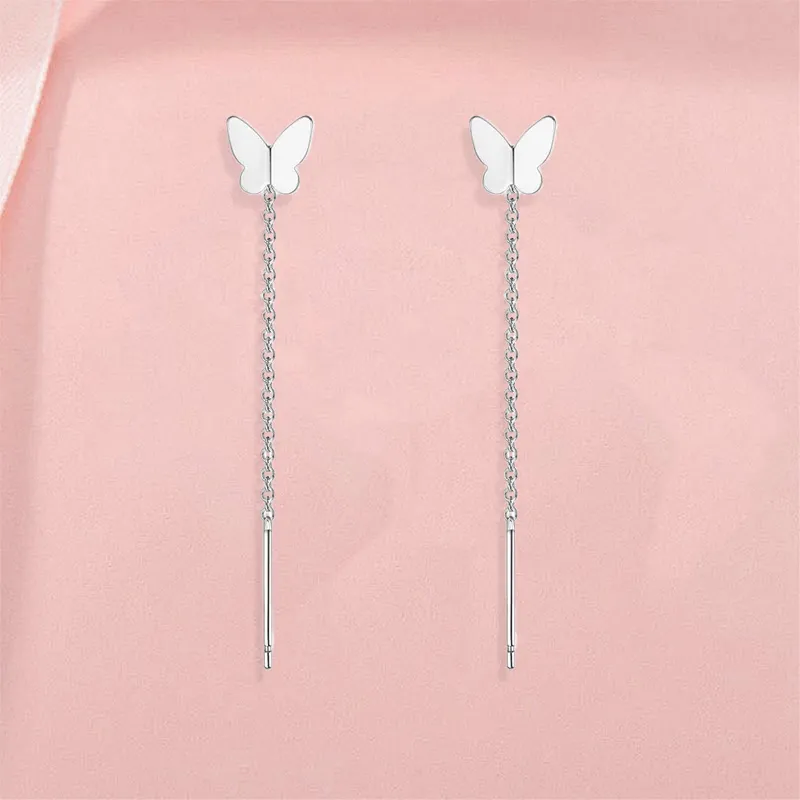 LUYUO S999 Fine Silver Drop Earrings Women's-1