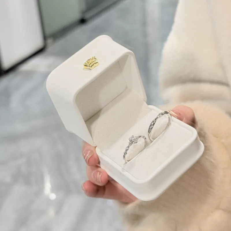 LUYUO Sweet Romantic Date Ceremony, Sparkling Rhinestone Adjustable Opening Gift Box Sets Unisex-4