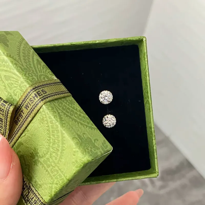 LUYUO Zircon Stud Earrings Unisex-4