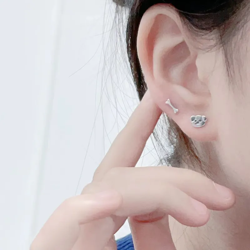 LUYUO 999 Fine Silver Stud Earrings Unisex-3