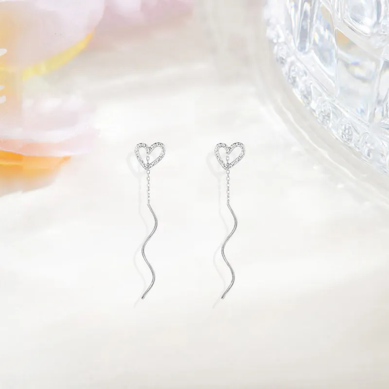 LUYUO 999 Fine Silver Drop Earrings Women's-3