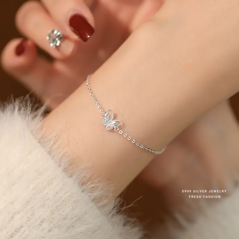 LUYUO S999 Fine Silver Bracelets Women's-2