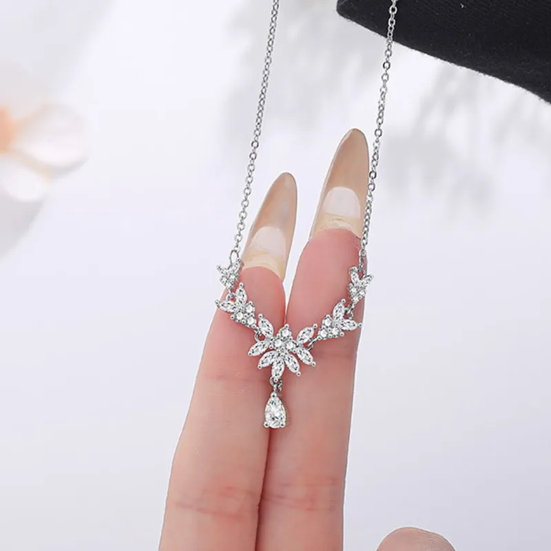 ZWU Sterling Silver Versatile Style Fashion Collarbone Chain Women's-9
