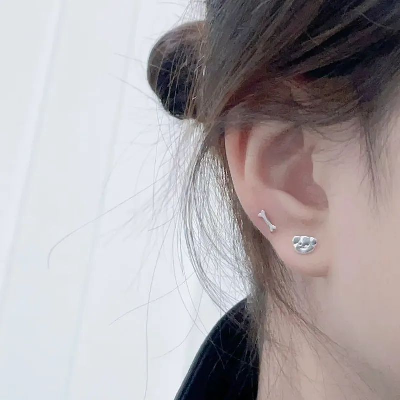 LUYUO 999 Fine Silver Stud Earrings Unisex-2