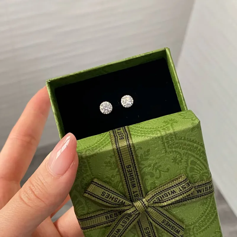 LUYUO Zircon Stud Earrings Unisex-5