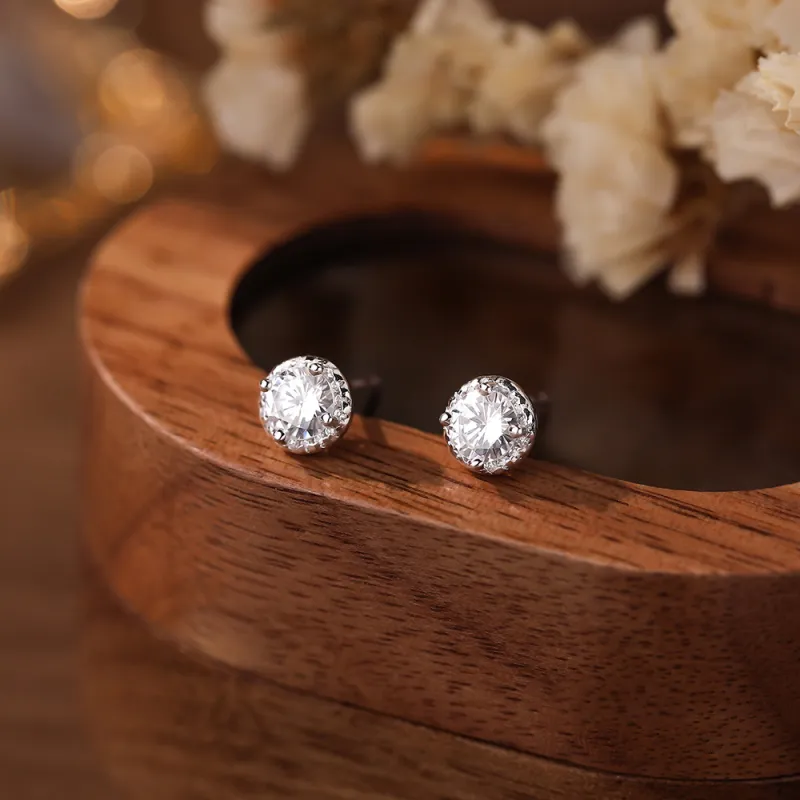 LUYUO Zircon Stud Earrings Unisex-3