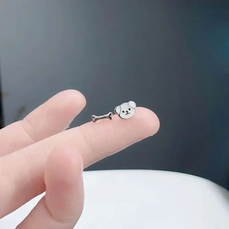 LUYUO 999 Fine Silver Stud Earrings Unisex-1