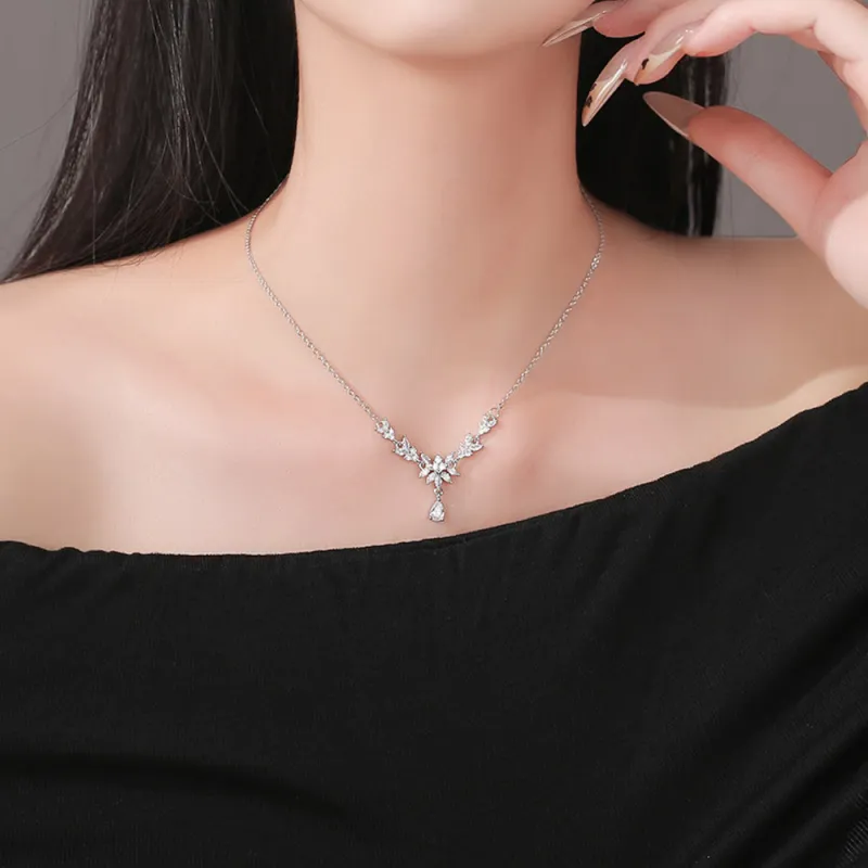 ZWU Sterling Silver Versatile Style Fashion Collarbone Chain Women's-8