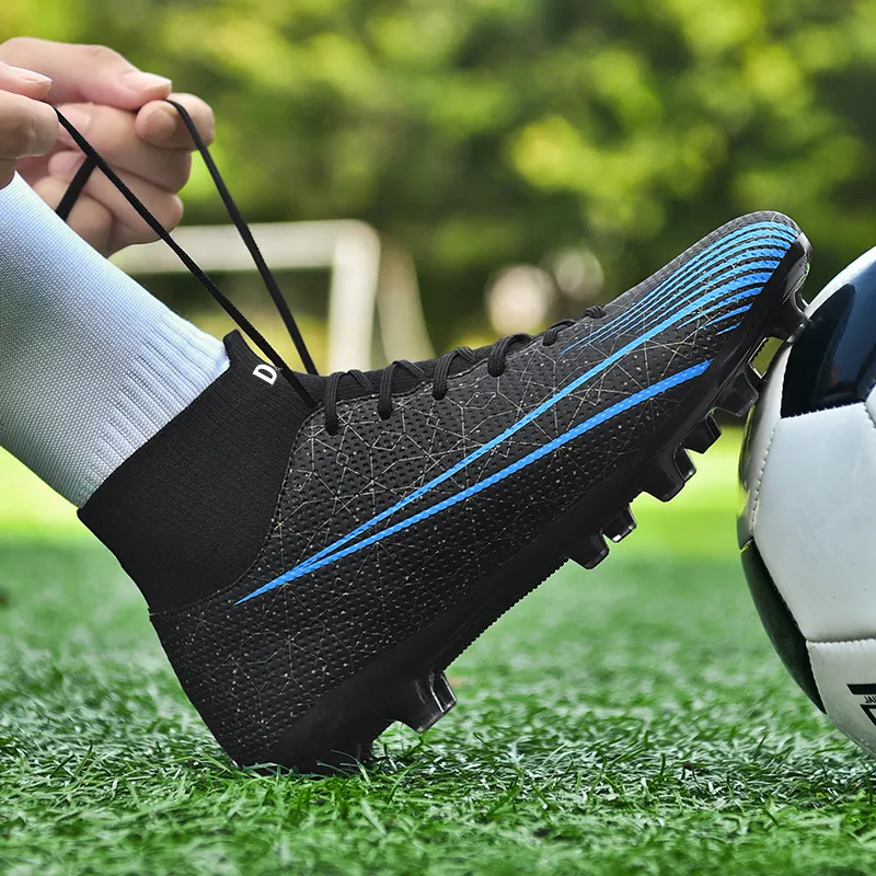 D&W FG Rubber Long Studs Artificial Ground Firm Ground Soft Ground Anti Slip Wear Resistant Soccer Shoes Unisex-7
