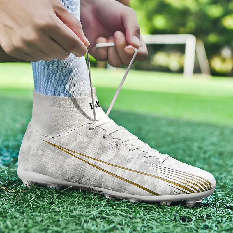 D&W FG Rubber Long Studs Artificial Ground Firm Ground Soft Ground Anti Slip Wear Resistant Soccer Shoes Unisex-16