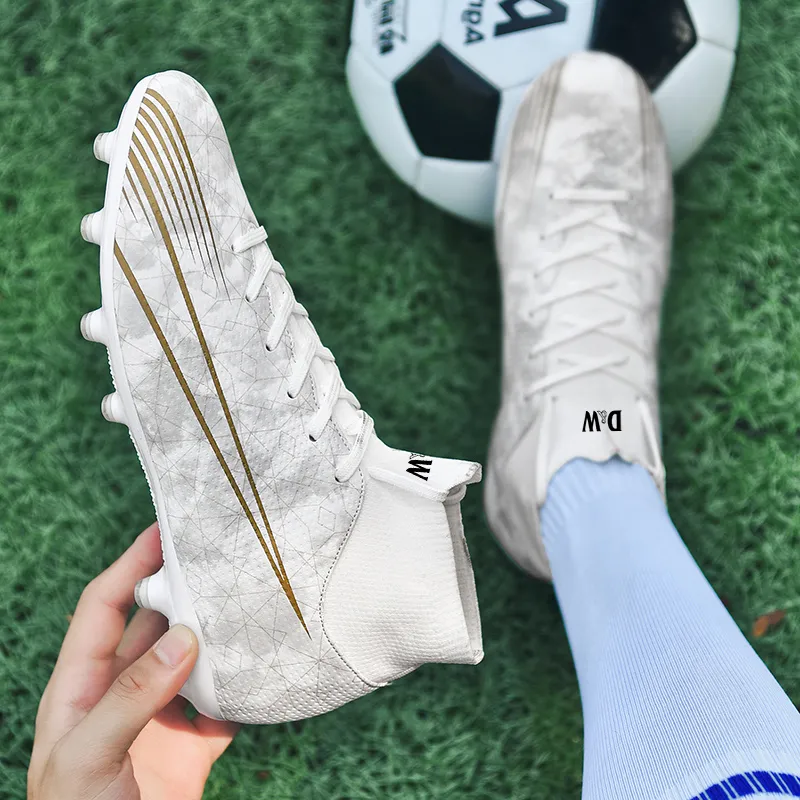 D&W FG Rubber Long Studs Artificial Ground Firm Ground Soft Ground Anti Slip Wear Resistant Soccer Shoes Unisex-17