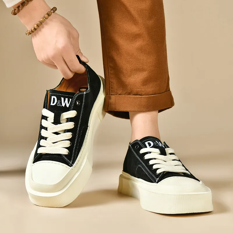 D&W Wear Resistant Height Increasing Low Top Skateboard Shoes Unisex-6