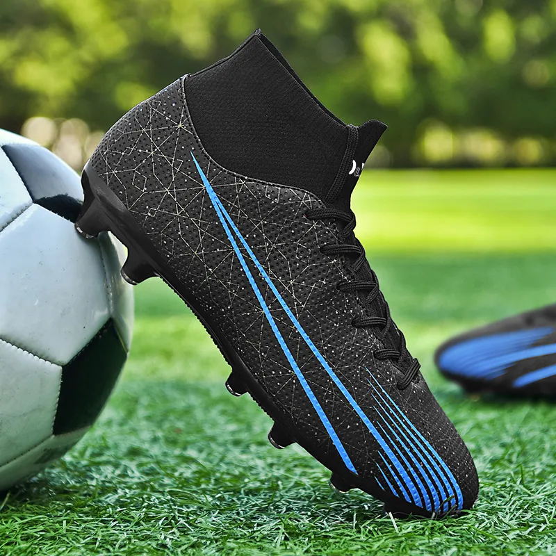 D&W FG Rubber Long Studs Artificial Ground Firm Ground Soft Ground Anti Slip Wear Resistant Soccer Shoes Unisex-6