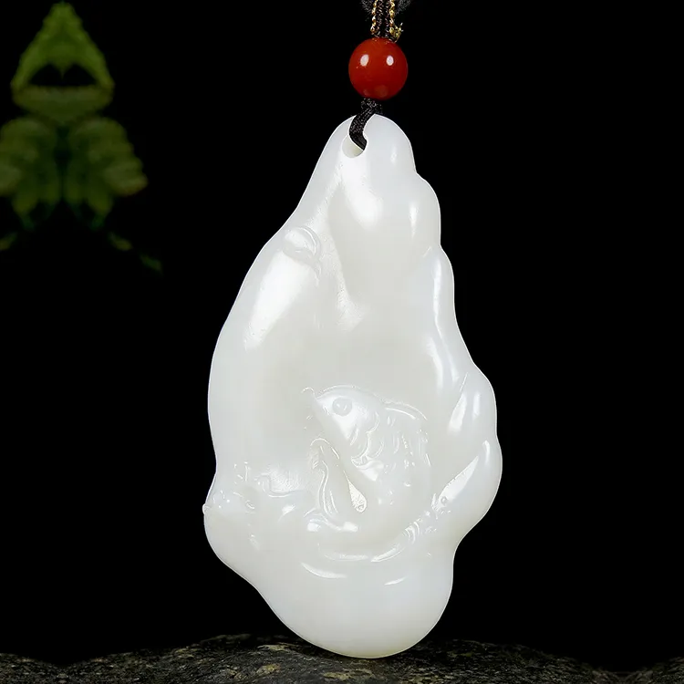 LANPIN Hetian Jade Pendants White Jade Unisex-1