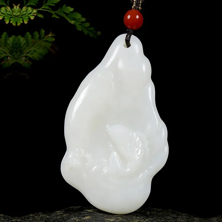 LANPIN Hetian Jade Pendants White Jade Unisex-2