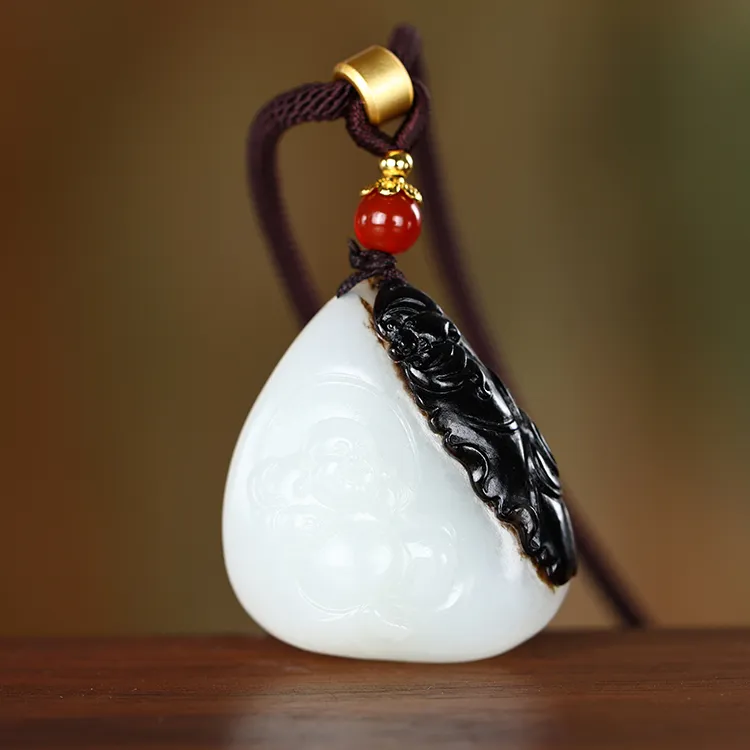 LANPIN Hetian Jade Pendants White Jade Unisex-3