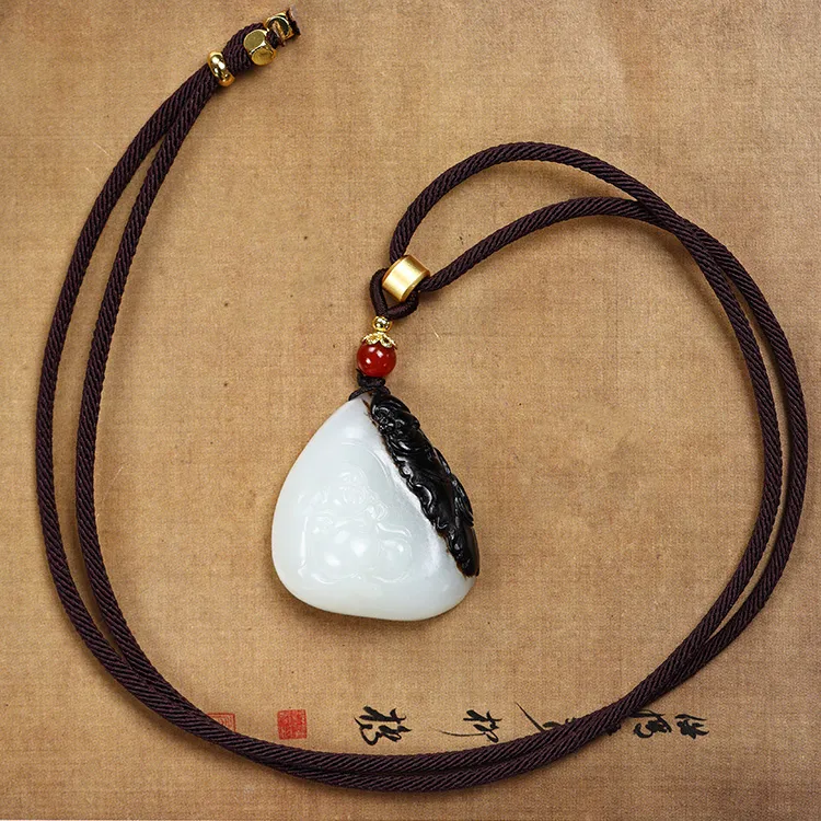 LANPIN Hetian Jade Pendants White Jade Unisex-5