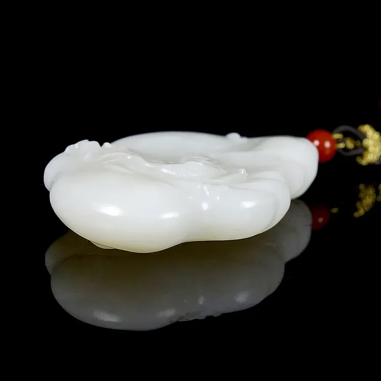 LANPIN Hetian Jade Pendants White Jade Unisex-4