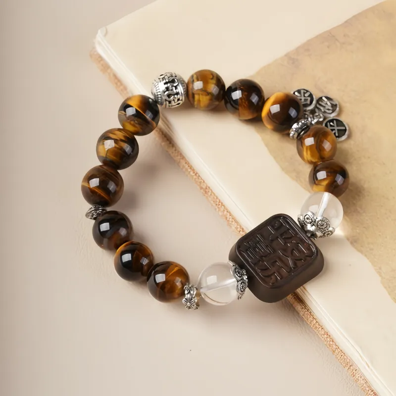YUGONGYUAN Tiger's Eye Stone Bracelets Unisex-1