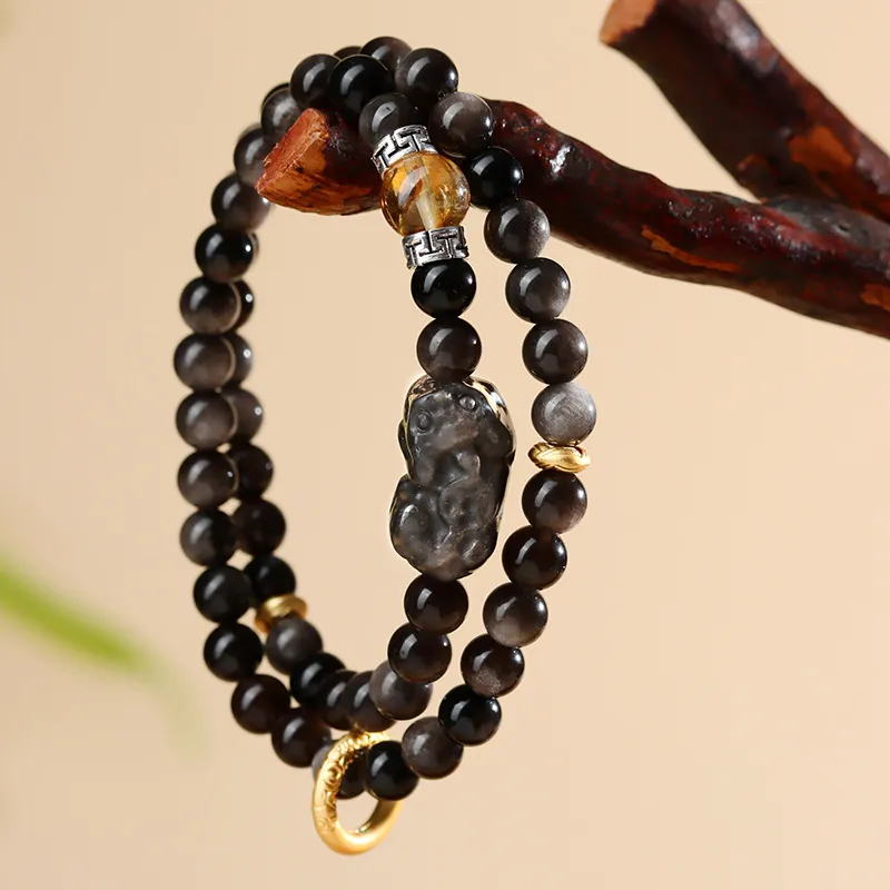YUGONGYUAN Obsidian Bracelets Unisex-4