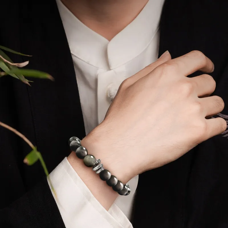 YUGONGYUAN Obsidian Bracelets Unisex-3