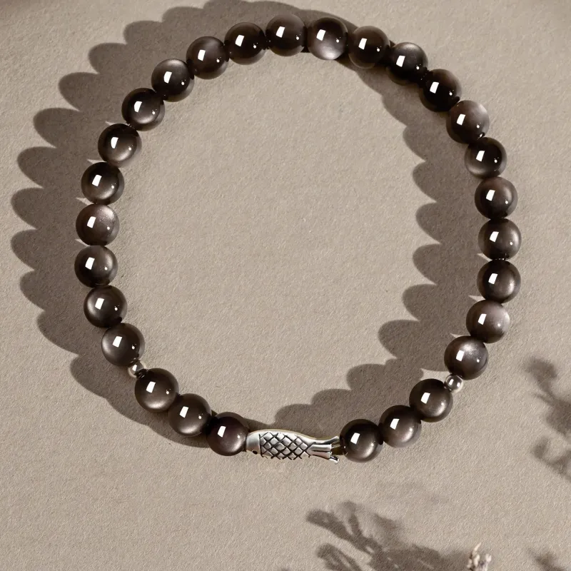 YUGONGYUAN Obsidian Bracelets Unisex-2