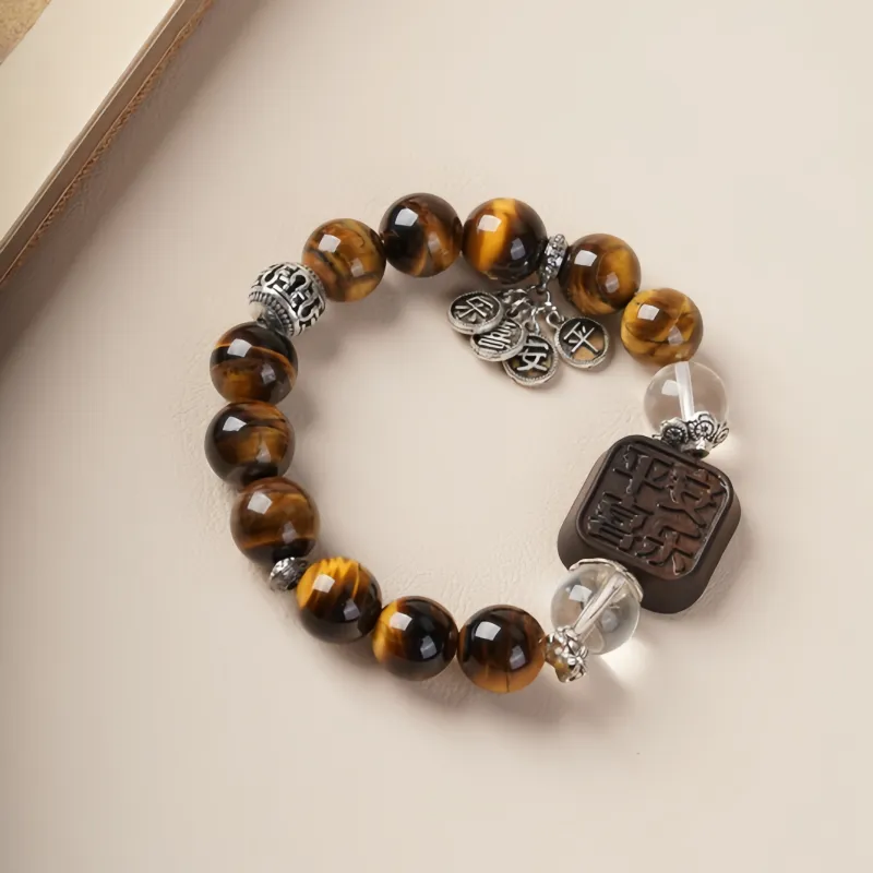 YUGONGYUAN Tiger's Eye Stone Bracelets Unisex-4