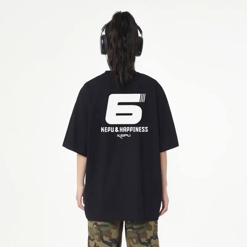 Kepu T Shirt Unisex Black Print Rose Red-7
