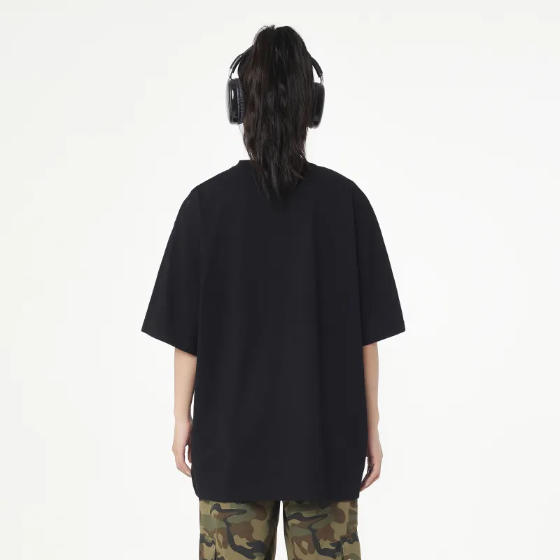 Kepu T Shirt Unisex Black Print Yellow-5