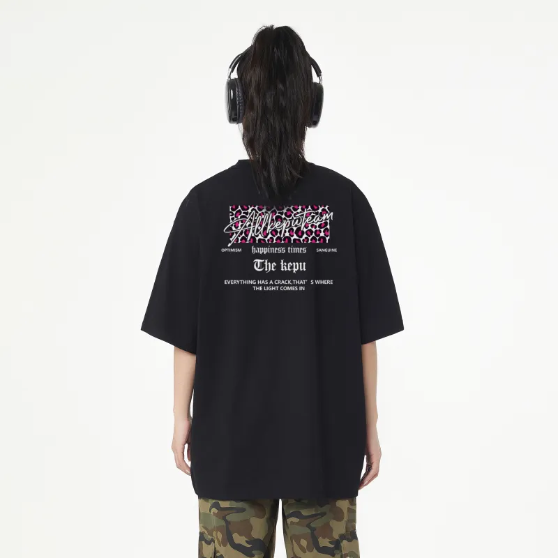 Kepu T Shirt Unisex Black With Pink Print-2