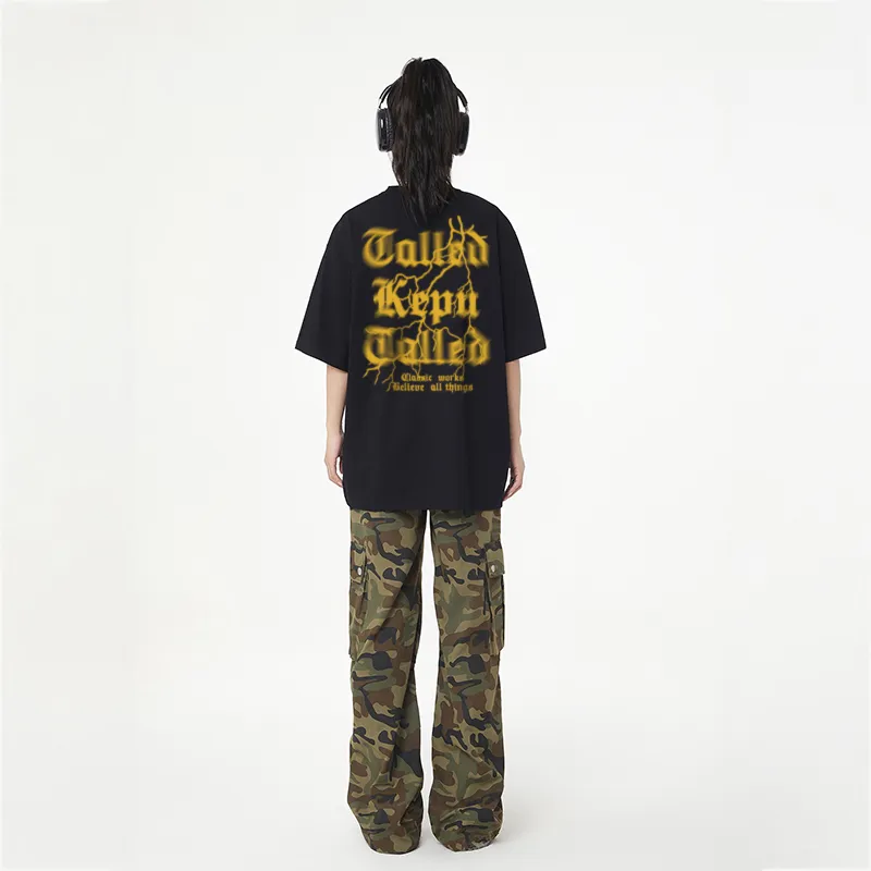 Kepu T Shirt Unisex Black Stamp Yellow-2