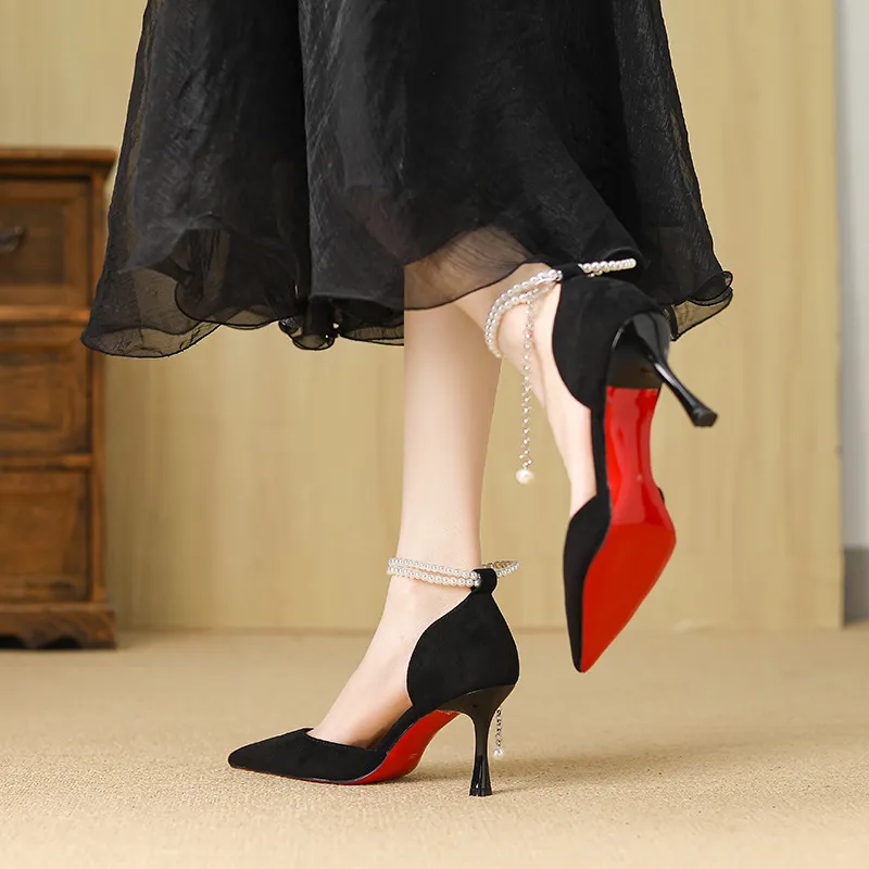 Boldi Kuki Slim Heel High Heels 8CM Women's Black-2