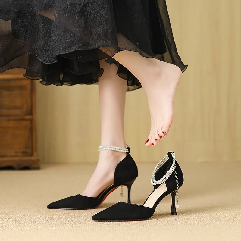Boldi Kuki Slim Heel High Heels 8CM Women's Black-1