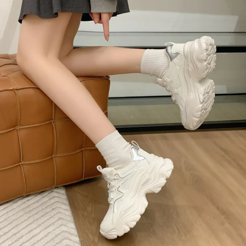 Boldi Kuki Breathable Height Increase Low Top Chunky Sneakers Women's-4