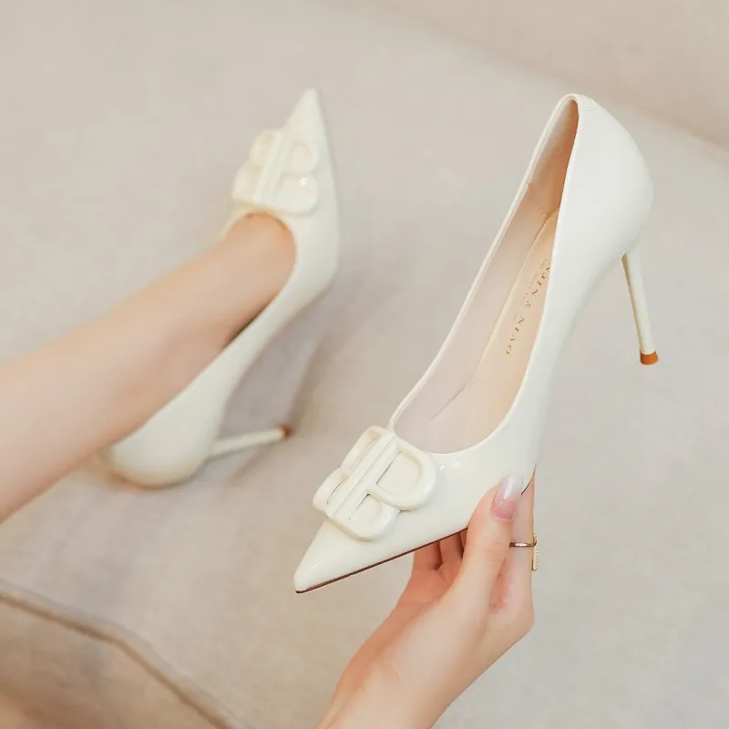 FESOUNE Slim Heel High Heels 8cm Women's-6