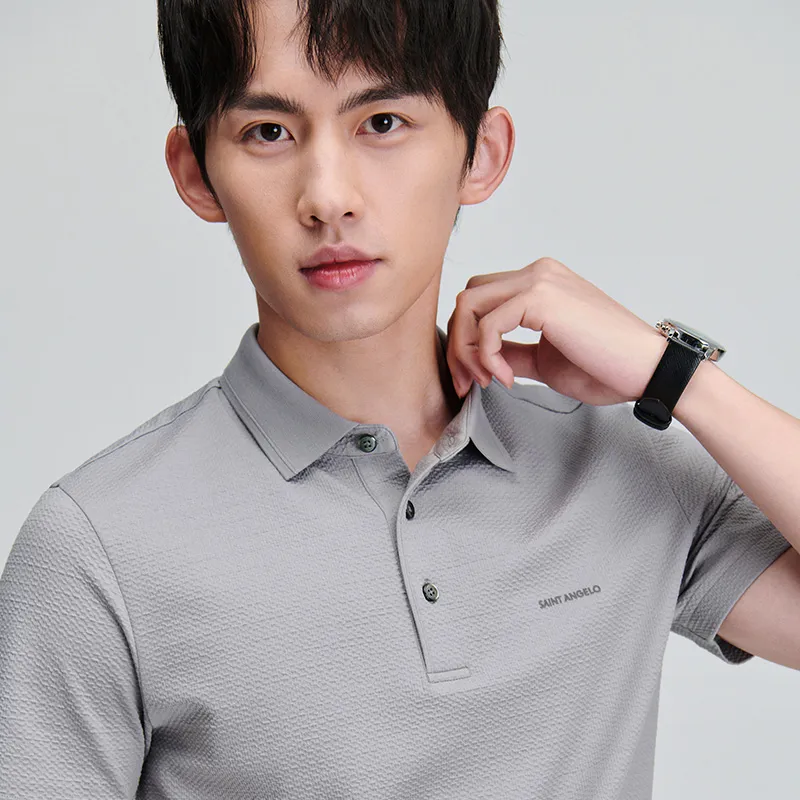 SAINT ANGELO Polo Shirts Unisex Pearl Gray-5