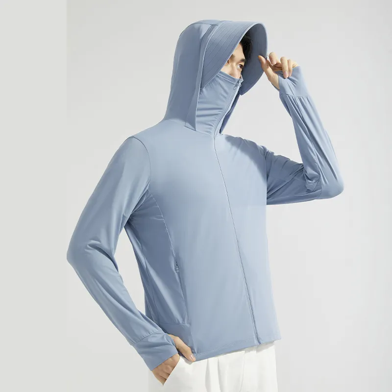 MIIOW Casual Hooded Lightweight Ice Silk Sun Protection Clothing Unisex-4