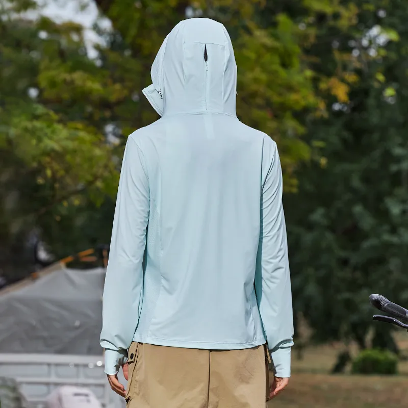 MIIOW UV Protection Stretch UV Protection Loose Fit Hooded Sun Protection Clothing Women's-28
