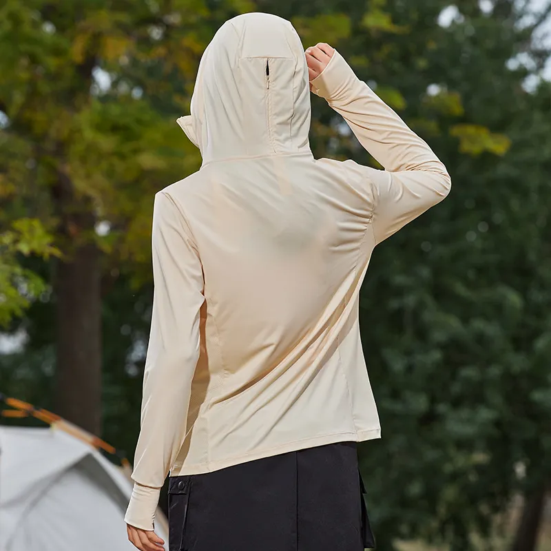 MIIOW UV Protection Stretch UV Protection Loose Fit Hooded Sun Protection Clothing Women's-21