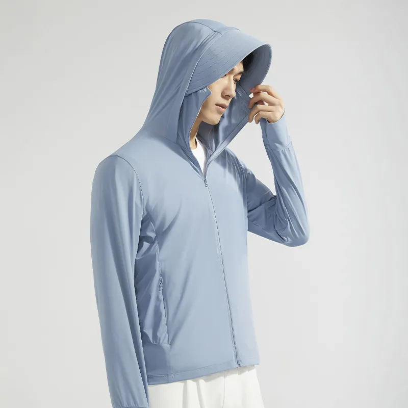 MIIOW Casual Hooded Lightweight Ice Silk Sun Protection Clothing Unisex-5