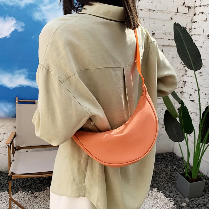 Aini Rabbit Canvas Shoulder Bag Small Size Women's Orange/White/Black-7