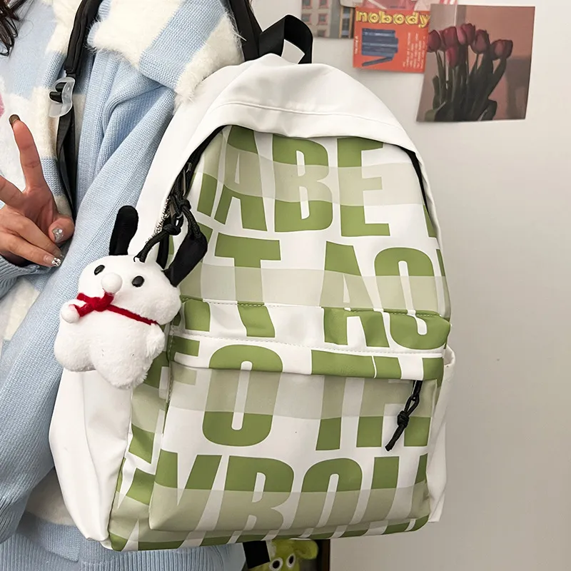 Aini Rabbit Nylon Backpack Women's Pink/Blue/Green/Black-6