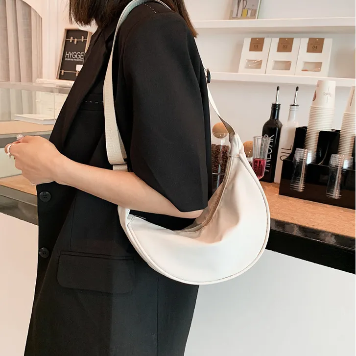 Aini Rabbit Canvas Shoulder Bag Small Size Women's Orange/White/Black-2