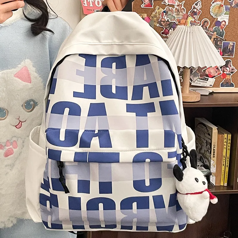 Aini Rabbit Nylon Backpack Women's Pink/Blue/Green/Black-3