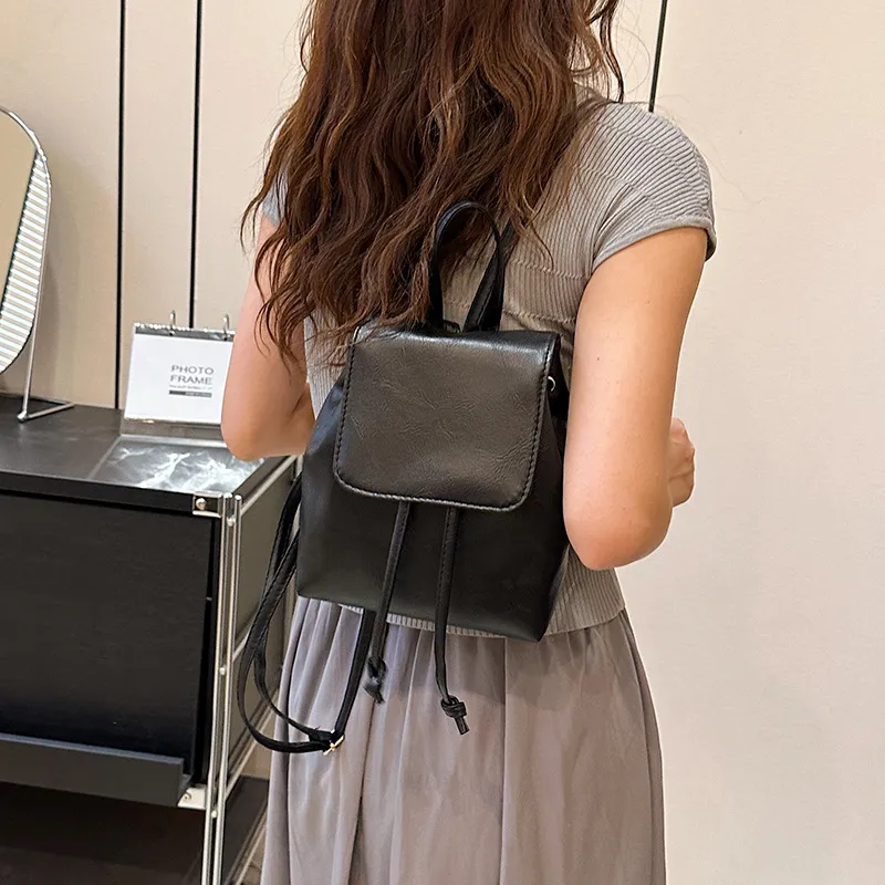Aini Rabbit PU Backpack Regular Women's Black/Brown-2