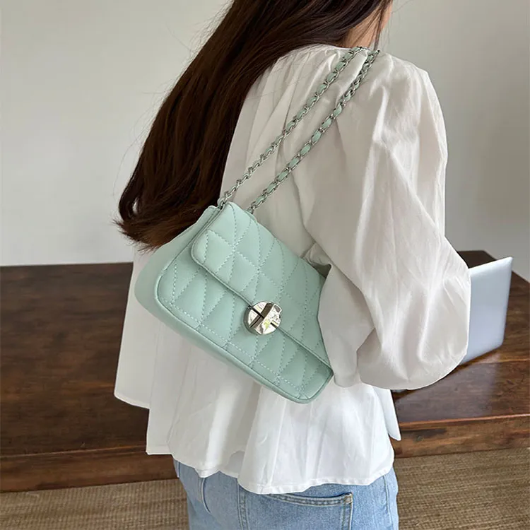 Aini Rabbit PU Shoulder Bag, Crossbody Bag Regular Women's Light Green/Pink/Silver/Black-3