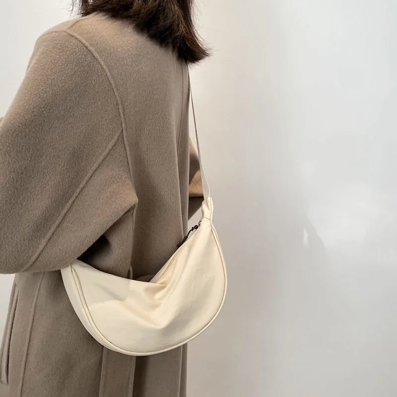 Aini Rabbit Canvas Shoulder Bag Small Size Women's Orange/White/Black-1