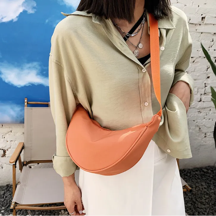 Aini Rabbit Canvas Shoulder Bag Small Size Women's Orange/White/Black-6