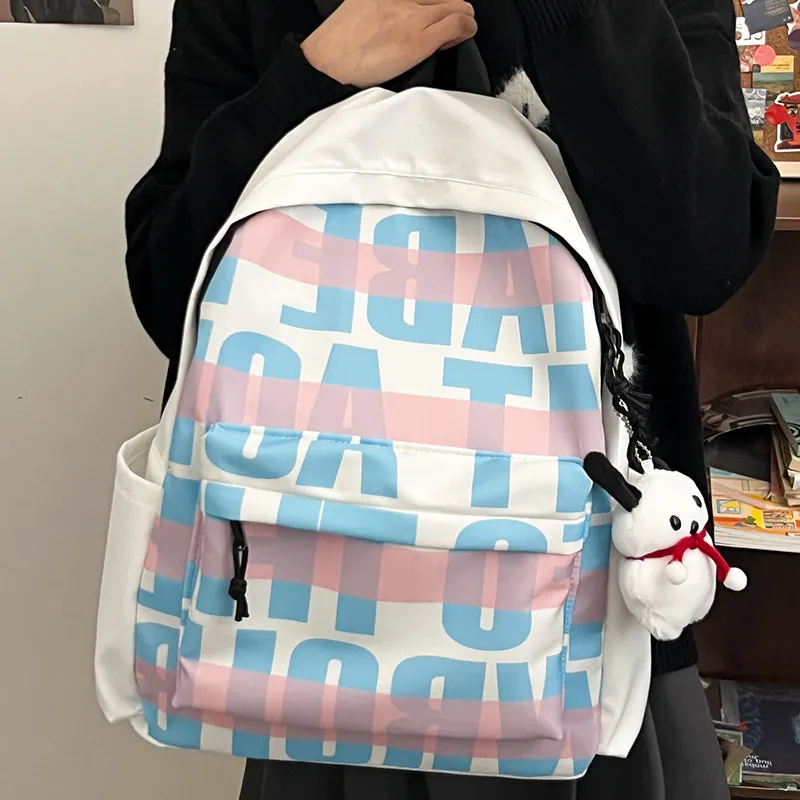 Aini Rabbit Nylon Backpack Women's Pink/Blue/Green/Black-1